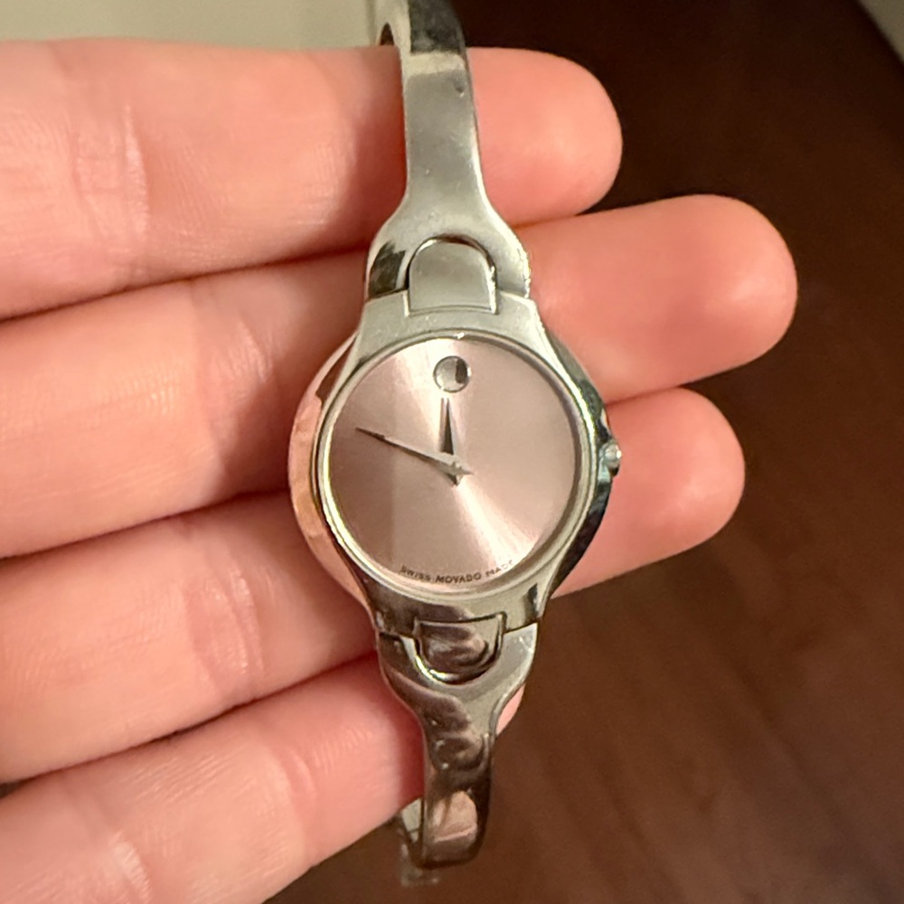 Movado Intrigue with Pink Dial Stainless Steel Bangle Watch - Picture 4 of 5